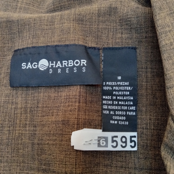 Sag Harbor Blazer Academia Minimalist Long Sleeve W18 Brown Pockets Button Close - Picture 3 of 12
